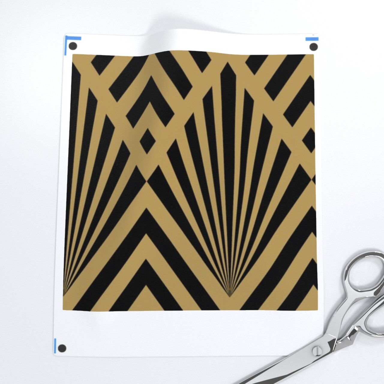 Diamonds Large Diamond Fan Art Deco Retro Gold Black 1920S Custom Printed Fabric by Spoonflower Various Fabrics by the Yard or Fat Quarter